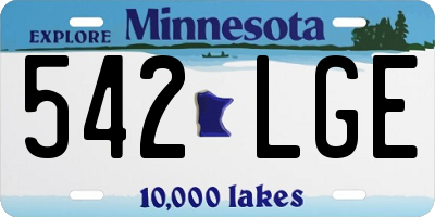 MN license plate 542LGE