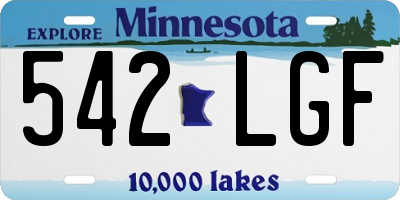 MN license plate 542LGF