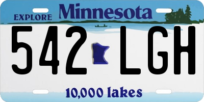 MN license plate 542LGH