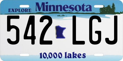 MN license plate 542LGJ