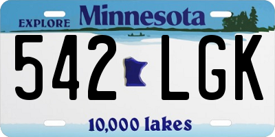 MN license plate 542LGK