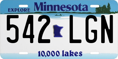 MN license plate 542LGN