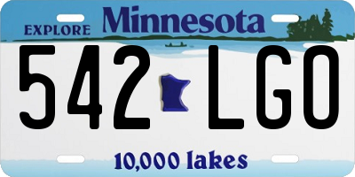 MN license plate 542LGO