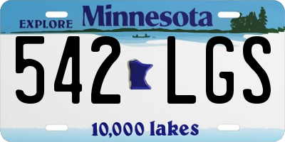 MN license plate 542LGS