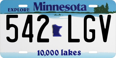 MN license plate 542LGV