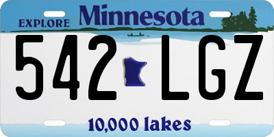 MN license plate 542LGZ