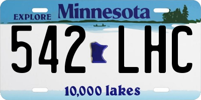 MN license plate 542LHC