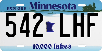 MN license plate 542LHF