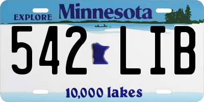 MN license plate 542LIB