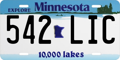 MN license plate 542LIC