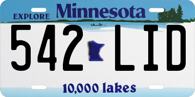 MN license plate 542LID