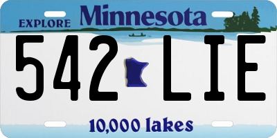 MN license plate 542LIE