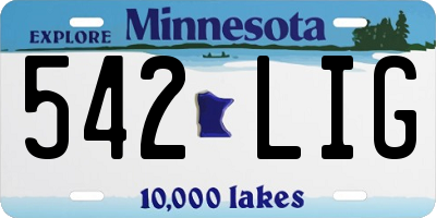 MN license plate 542LIG