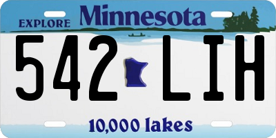 MN license plate 542LIH