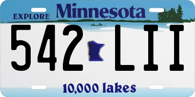 MN license plate 542LII