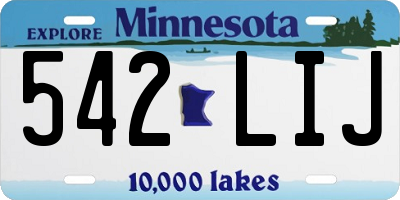 MN license plate 542LIJ