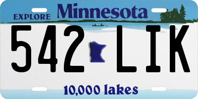 MN license plate 542LIK