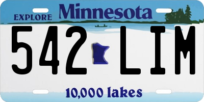 MN license plate 542LIM