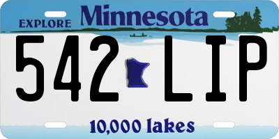 MN license plate 542LIP