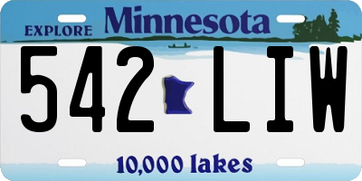 MN license plate 542LIW