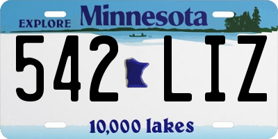 MN license plate 542LIZ