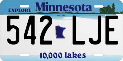 MN license plate 542LJE