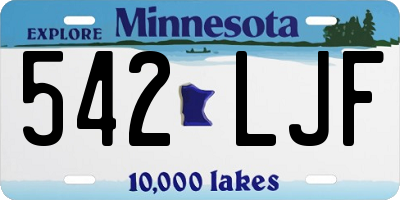 MN license plate 542LJF