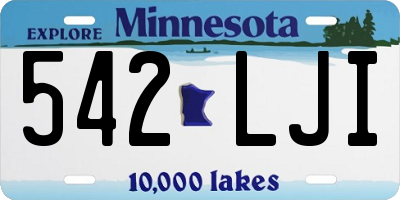 MN license plate 542LJI