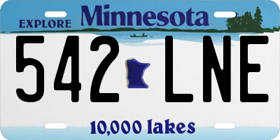 MN license plate 542LNE