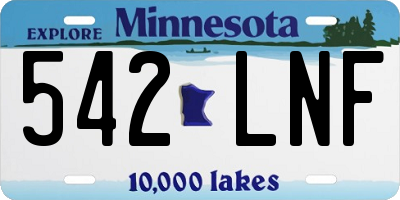 MN license plate 542LNF