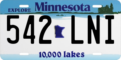 MN license plate 542LNI