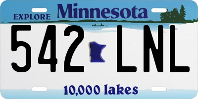 MN license plate 542LNL