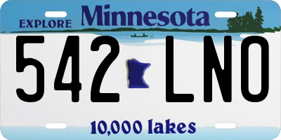 MN license plate 542LNO