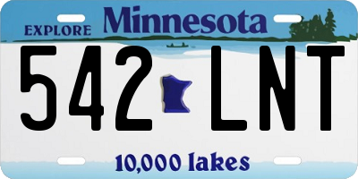 MN license plate 542LNT
