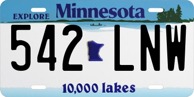 MN license plate 542LNW