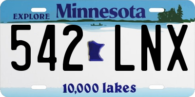 MN license plate 542LNX