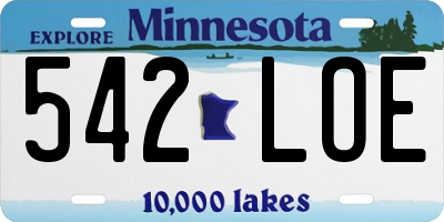MN license plate 542LOE