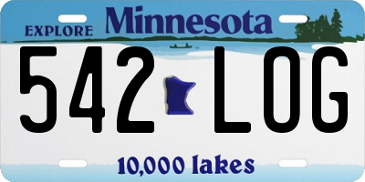MN license plate 542LOG