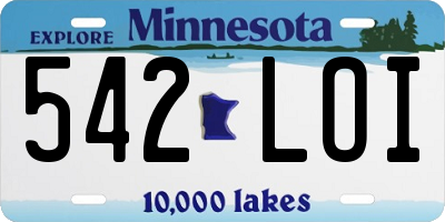 MN license plate 542LOI
