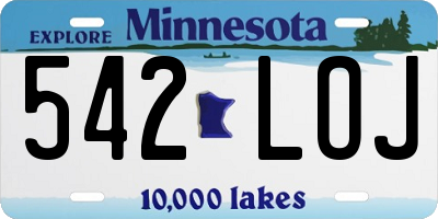 MN license plate 542LOJ