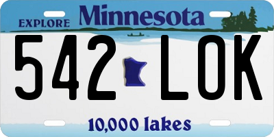 MN license plate 542LOK