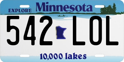 MN license plate 542LOL