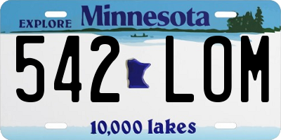 MN license plate 542LOM