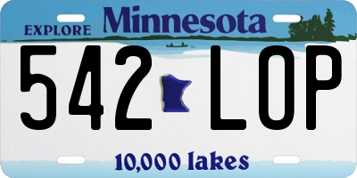 MN license plate 542LOP