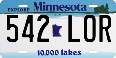 MN license plate 542LOR