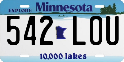 MN license plate 542LOU