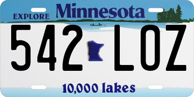MN license plate 542LOZ