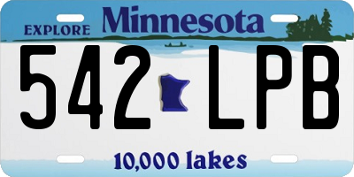 MN license plate 542LPB