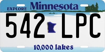 MN license plate 542LPC