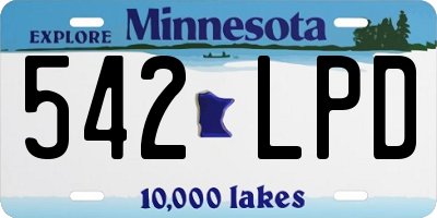 MN license plate 542LPD